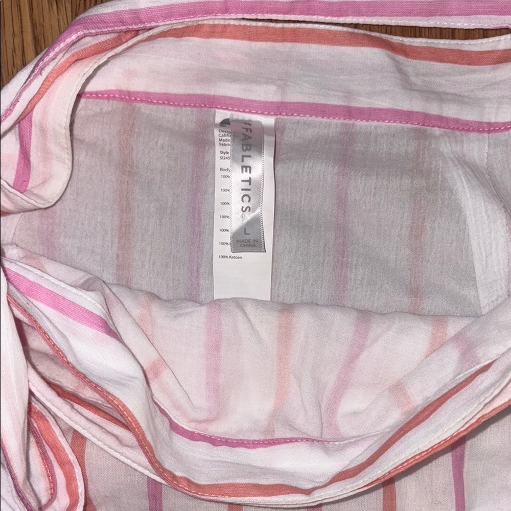 Fabletics Pink and Orange Striped Wrap Skirt - Picture 4 of 6